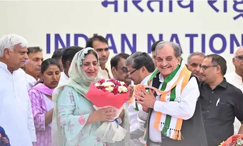 Birender Singh and his wife left  BJP  and join congress