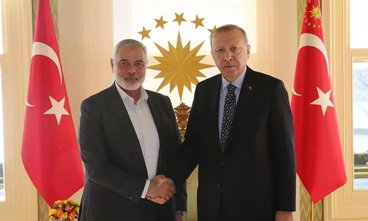 Recep Tayyip Erdogan and Ismail Haniyeh
