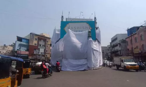 Ahead of Ram Navami procession in Hyderabad, mosque covered with cloth