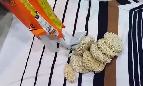 Mumbai airport, noodles,Diamonds worth ₹6.46 crore found in noodles,Mumbai to Bangkok, trolley bag,