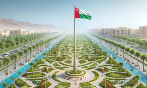 Omans tallest flagpole; Muscat Municipality signed an agreement with Jindal Shadeed