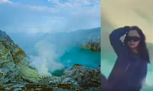 ഫോട്ടോയെടുക്കുന്നതിനിടെ അഗ്നിപർവതത്തിലേക്ക് കാൽ തെന്നിവീണു; ചൈനീസ് യുവതിക്ക് ദാരുണാന്ത്യം