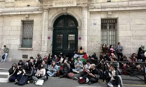 Gaza protesters disrupt Sorbonne University in Paris
