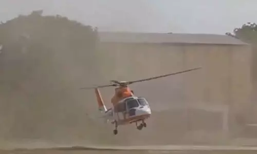 Home Minister Amit Shah’s Escapes Major Accident After His Helicopter Loses Balance Home Minister Amit Shah’s Escapes Major Accident After His Helicopter Loses Balance