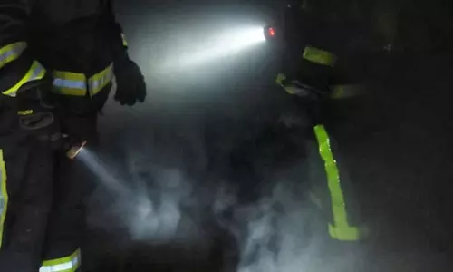 A house caught fire in Seeb Vilayath, Muscat Governorate