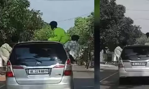 വൈറലാകാൻ കാറിൽ സാഹസിക യാത്ര; അപൂർവ ശിക്ഷ വിധിച്ച് മോട്ടോർ വാഹനവകുപ്പ്