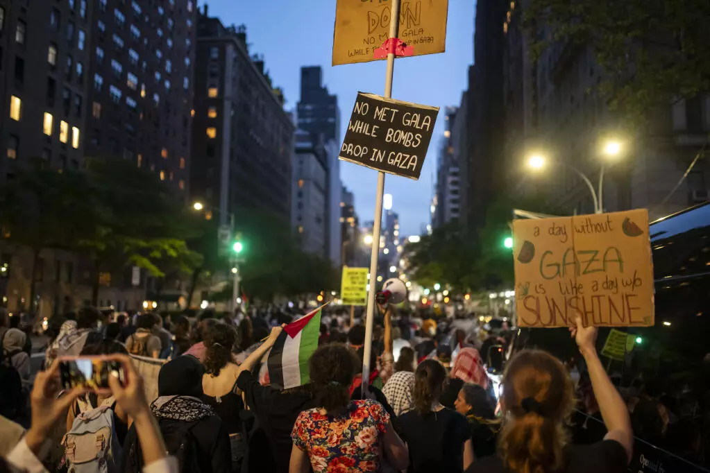 Pro-Palestine protesters march