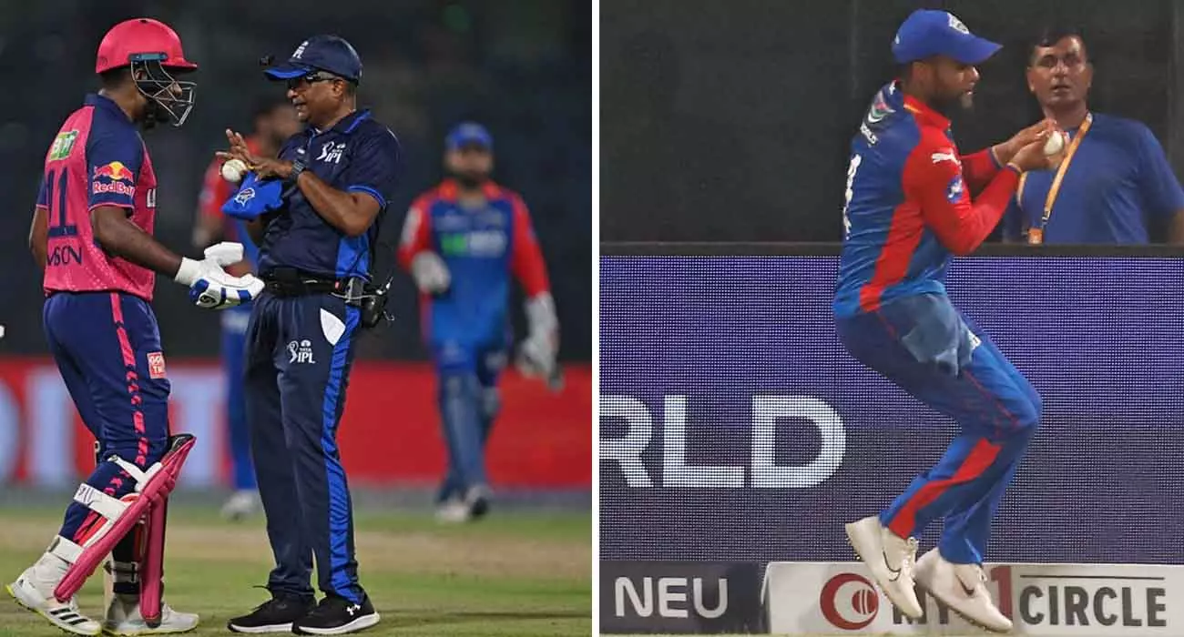 അതെങ്ങനെ ക്യാച്ചാകും; തേർഡ് അമ്പയറുടെ തീരുമാനത്തിൽ പ്രതിഷേധിച്ച് സഞ്ജു അതെങ്ങനെ ക്യാച്ചാകും; തേർഡ് അമ്പയറുടെ തീരുമാനത്തിൽ പ്രതിഷേധിച്ച് സഞ്ജു