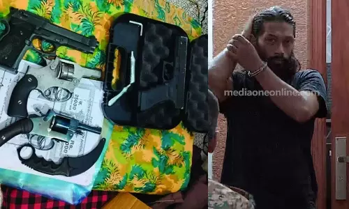 Police are looking for the source of four guns seized from the house of notorious gangster Riyas in Ernakulam Manjaly