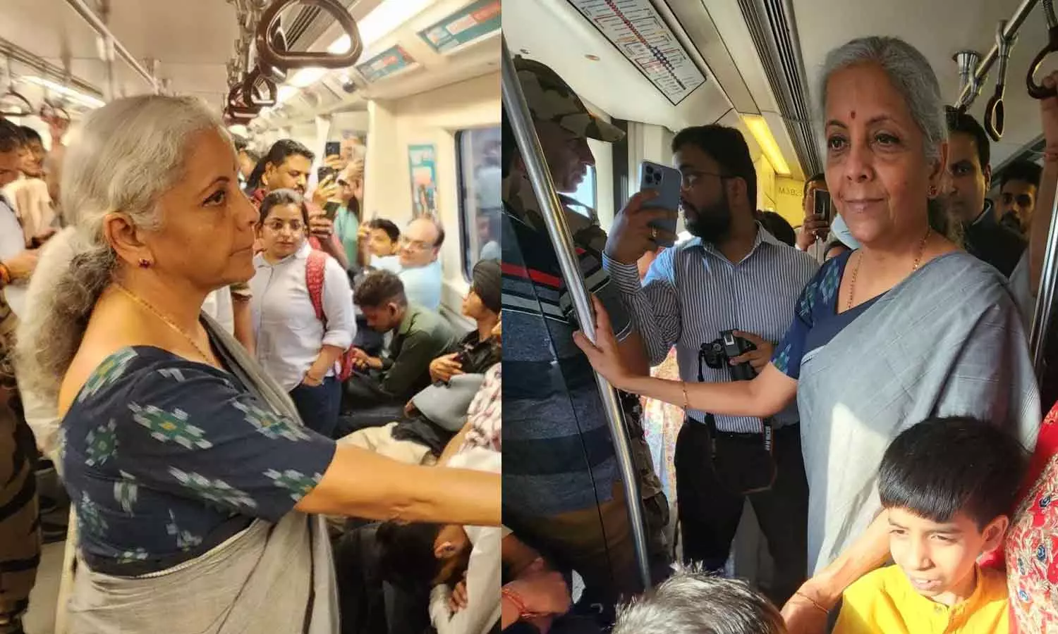 മെട്രോയിൽ യാത്ര ചെയ്ത് നിർമല സീതാരാമൻ; വീഡിയോ വൈറൽ