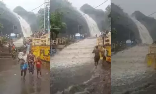 Heavy rains in Tamil Nadu Kuttalam falls in mountain flood 17-year-old missing