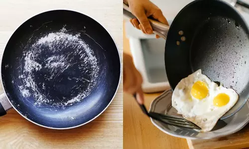 cooking ,ICMR, cooking in non-stick pans, nonstick pans,empty non-stick pan on a burner,Why avoid non-stick cookware,നോണ്‍സ്റ്റിക് പാത്രങ്ങള്‍,നോണ്‍സ്റ്റിക് പാത്രങ്ങളിലെ അപകടം,ഐ.സി.എം.ആര്‍
