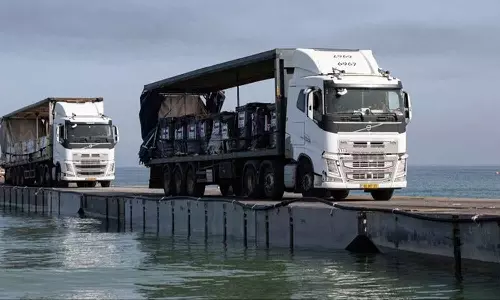 സഹായ വസ്തുക്കളുമായി യു.എ.ഇ കപ്പൽ ഗസ്സയിൽ