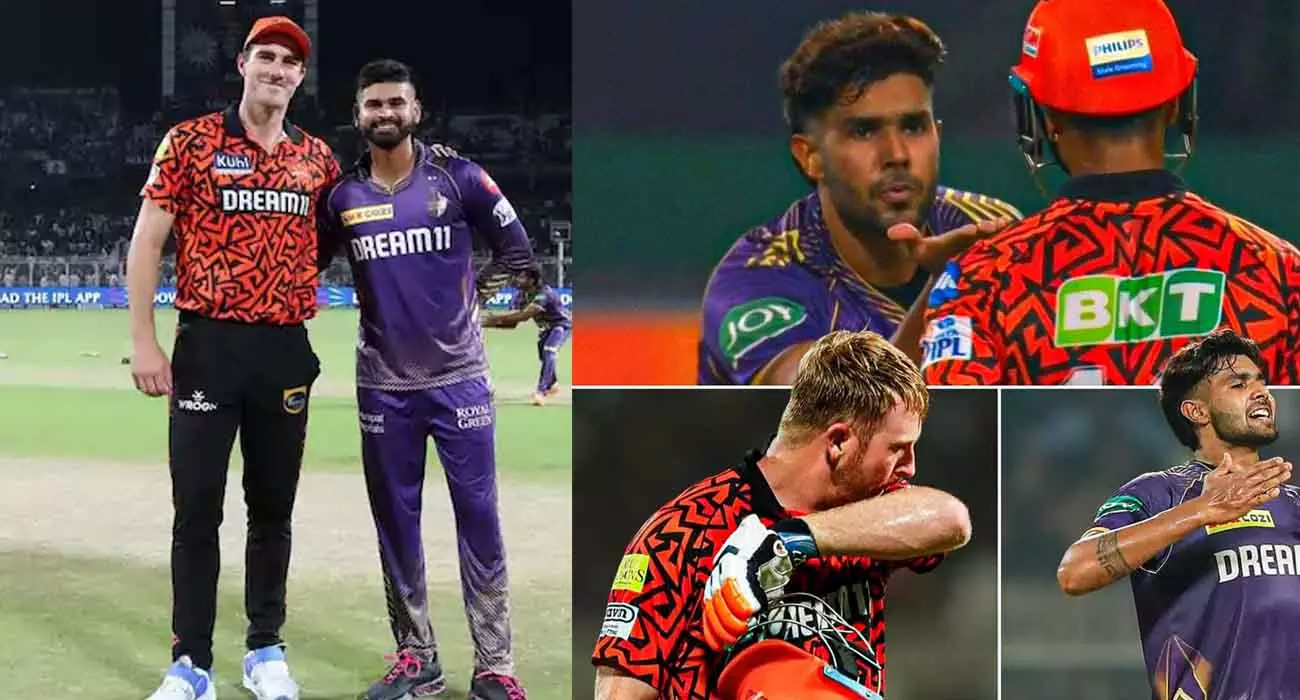 ഫ്‌ളയിങ് കിസ് വിവാദം കത്തിച്ച് ആരാധകർ; തീപാറും ഹൈദരാബാദ്-കൊൽക്കത്ത ക്വാളിഫയർ