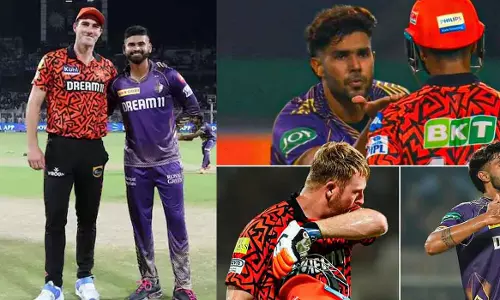 ഫ്‌ളയിങ് കിസ് വിവാദം കത്തിച്ച് ആരാധകർ; തീപാറും ഹൈദരാബാദ്-കൊൽക്കത്ത ക്വാളിഫയർ