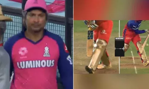 രാജസ്ഥാനെതിരെ വീണ്ടും അമ്പയറിങ് അബദ്ധം; രോഷാകുലനായി സംഗാക്കര