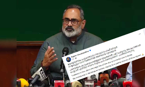 Rajeev Chandrashekhar fb post on Kerala flood