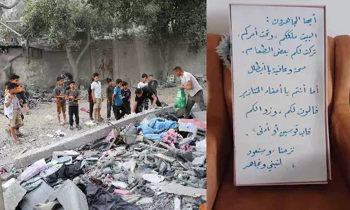 A message left by one of the homeowners in Rafah before leaving his house due to Israel attack goes viral, Viral message left in Rafah home after Israel attack, Israel attack on Gaza, Rafah Israel attack