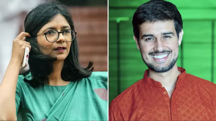 AAP Rajya Sabha MP Swati Maliwal and YouTuber Dhruv Rathee
