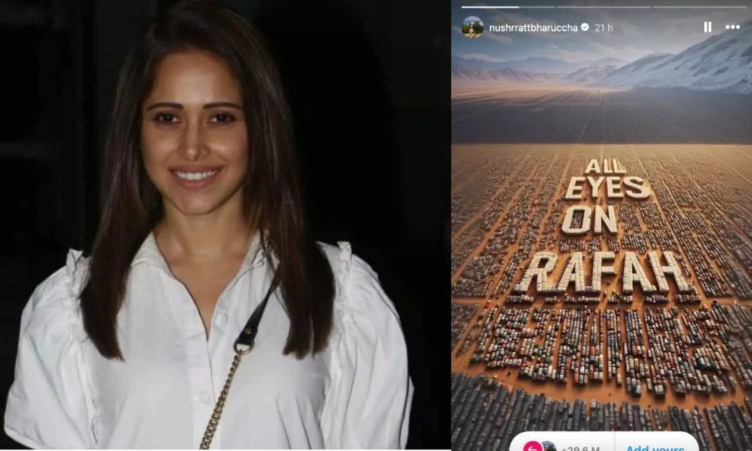 Nushrratt Bharuccha Faces Backlash for Posting All Eyes On Rafah Nushrratt Bharuccha Faces Backlash for Posting All Eyes On Rafah