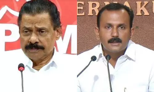 Shone George is lying and veena vijayans company has no connection with the company in dubai Says MV Govindan