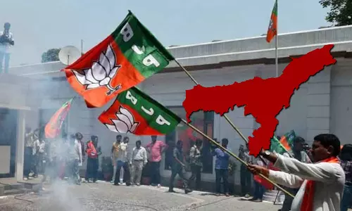 nda leading in assam and congress in three seats