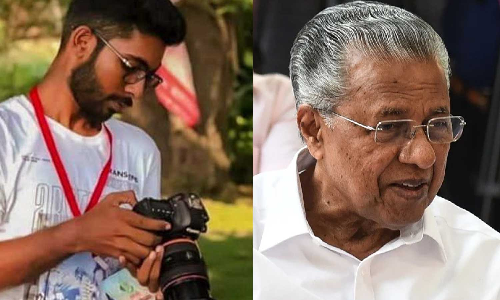 chief minsister pinarayi vijayan about  sidharth death