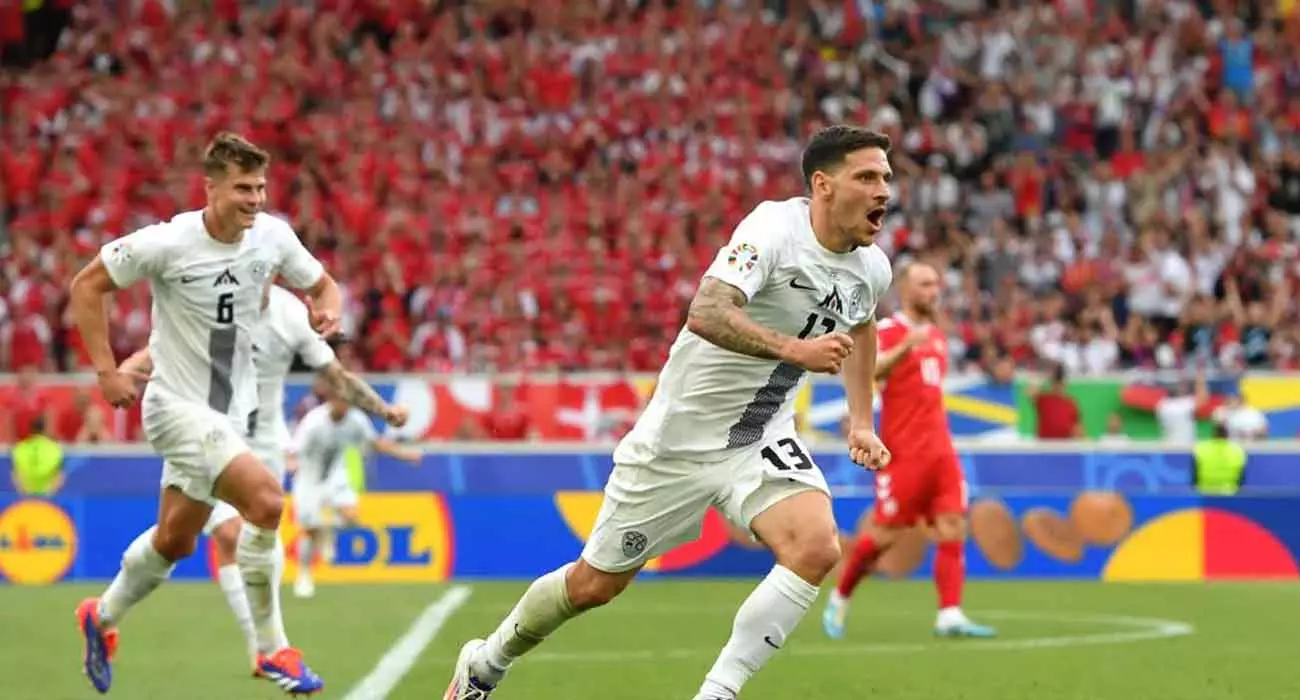 യൂറോയിൽ ആദ്യ സമനില; ഡെൻമാർക്കിനെ പിടിച്ചുകെട്ടി സ്ലൊവേനിയ യൂറോയിൽ ആദ്യ സമനില; ഡെൻമാർക്കിനെ പിടിച്ചുകെട്ടി സ്ലൊവേനിയ