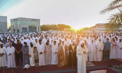 Believers in Kuwait celebrating eid ul adha