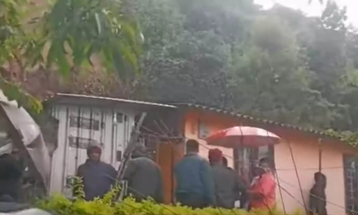 A landslide fell on top of a house in Munnar A landslide fell on top of a house in Munnar