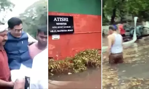 Rain floods in Delhi, water in politicians homes, staff carries MP to car