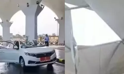 The roof of the terminal at Madhya Pradeshs Jabalpur airport, built at a cost of Rs 450 crore and inaugurated a few months ago by Prime Minister Narendra Modi, has collapsed, Jabalpur airport accident, airport terminal accidents,