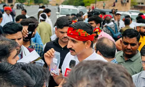 BAP holds protest, submits blood samples against Rajasthan Education Minister’s controversial comments