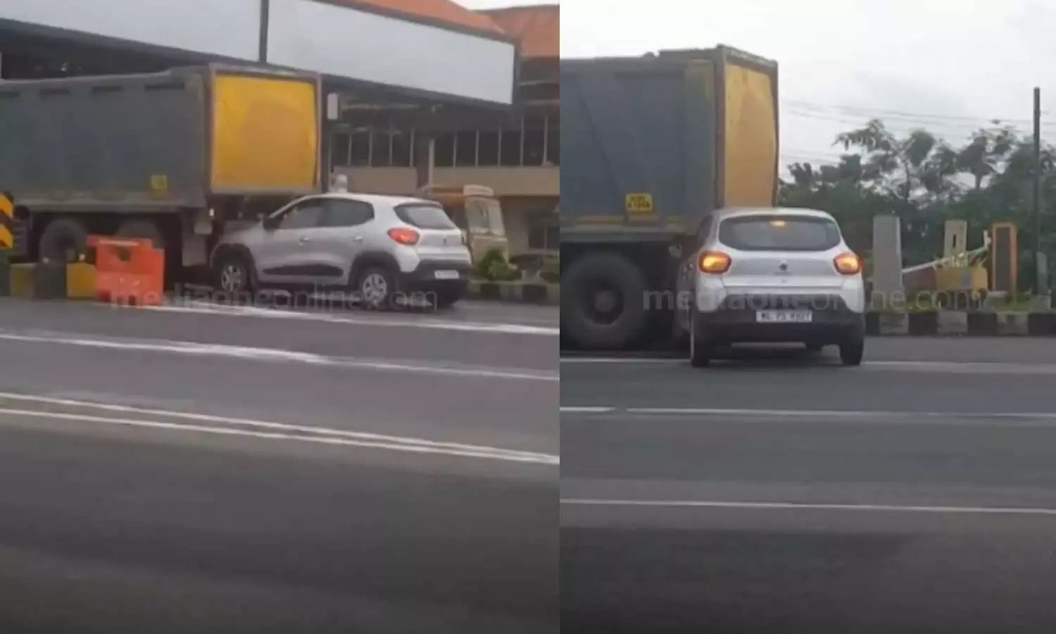 Tipper lorry drivers license suspended for three months for causing an accident by reversing carelessly at the Paliyekkara toll plaza Tipper lorry drivers license suspended for three months for causing an accident by reversing carelessly at the Paliyekkara toll plaza