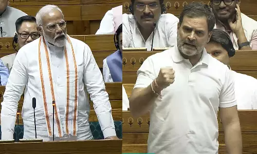 Opposition leader Rahul Gandhi lashed out at Prime Minister Narendra Modi and the central government in the Lok Sabha Opposition leader Rahul Gandhi lashed out at Prime Minister Narendra Modi and the central government in the Lok Sabha