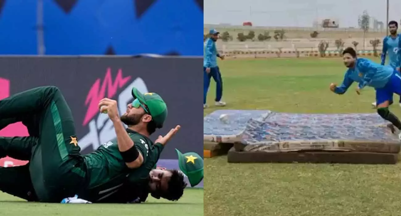 ബെഡുകൾ നിലത്തിട്ട് ഫീൽഡിങ് പരിശീലനം; പാക് ക്രിക്കറ്റ് ബോർഡിനെ ട്രോളി ആരാധകർ