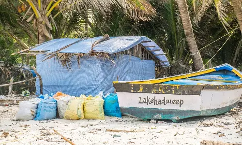 Protests heat up in Lakshadweep over land acquisition Protests heat up in Lakshadweep over land acquisition