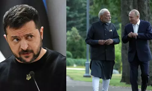 Vladimir Putin with Narendra Modi