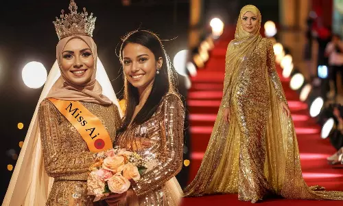 Meet Kenza Layli from Morocco - the worlds first Miss AI beauty pageant, World ‍AI Creator Awards, WAICA, Fanvue Miss AI, AI creators, Hijabi AI