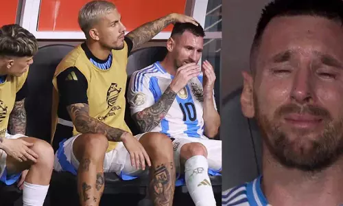 മൈതാനത്തുനിന്ന് കണ്ണീരണിഞ്ഞ് മെസ്സിയുടെ മടക്കം; സങ്കടം സന്തോഷമാക്കി കോപ കിരീടധാരണം