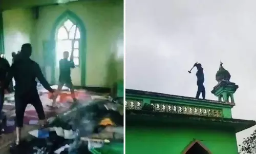 maharashtra muslim mosque vandalized maharashtra muslim mosque vandalized
