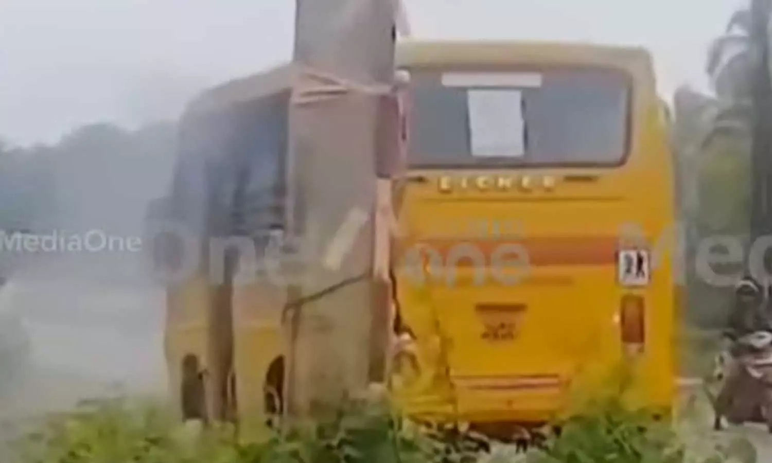 School Bus catches fire