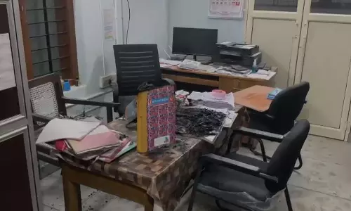 A health center was set on fire in Thrissur