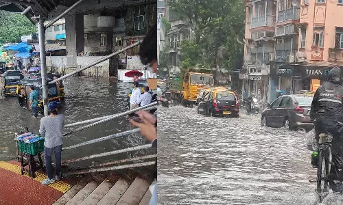 മുംബൈയില്‍ കനത്ത മഴ, നഗരം വെള്ളക്കെട്ടിൽ