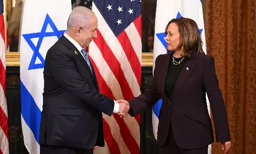ഗസ്സയിലെ മാനുഷിക ദുരന്തത്തിൽ നിന്ന് മുഖം തിരിക്കാനാകില്ലെന്ന് കമലാ ഹാരിസ്;  ഇസ്രായേലിനൊപ്പം നിന്നതിന് ബൈഡന് നന്ദി പറഞ്ഞ് നെതന്യാഹു