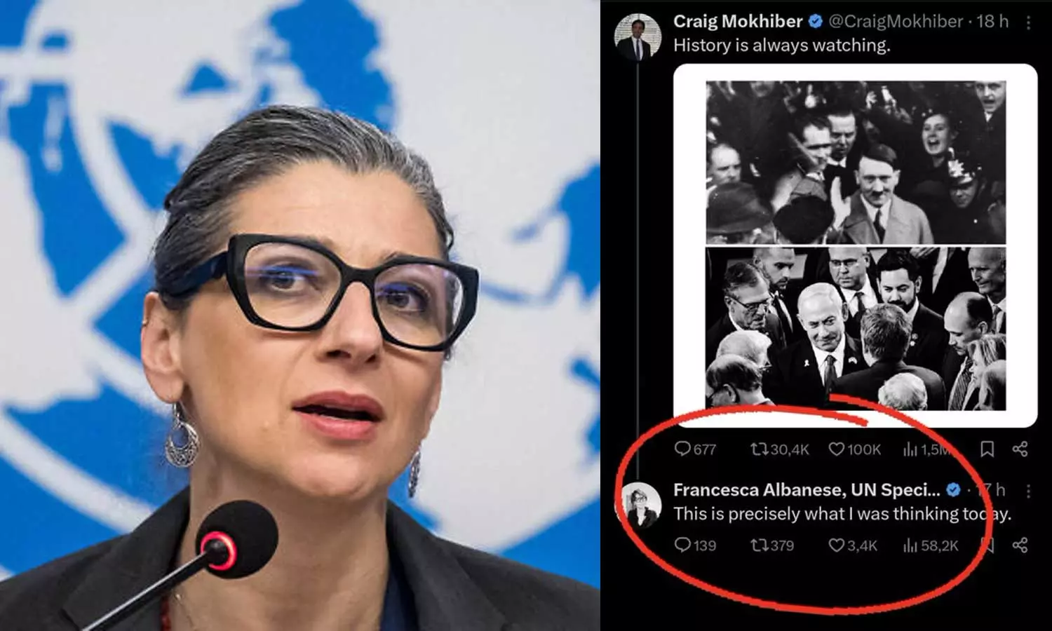 നെതന്യാഹുവിനെ ഹിറ്റ്‌ലറുമായി താരതമ്യം ചെയ്ത പോസ്റ്റിനെ പിന്തുണച്ചു; യു.എൻ ഉദ്യോഗസ്ഥയെ ജൂത വിരുദ്ധയെന്ന് വിമർശിച്ച് ഇസ്രായേൽ