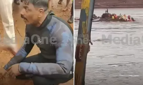 അർജുനായുള്ള തിരച്ചിലിനിടെ വടം പൊട്ടി; ഈശ്വർ മാൽപെയെ നാവിക സംഘം രക്ഷിച്ചു