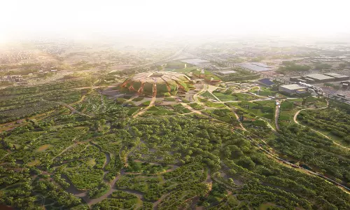 പച്ചപുതച്ച കാടിനു നടുവിലൊരു സ്റ്റേഡിയം; റിയാദിൽ ഒരുങ്ങുന്നത് മറ്റൊരു വിസ്മയം