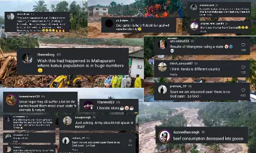 ബീഫ് കഴിക്കുന്നവർക്കുള്ള ശിക്ഷ, ഈ ദുരന്തം നടക്കേണ്ടത് മലപ്പുറത്ത് ; മുണ്ടക്കൈ ദുരന്തത്തിൽ വർഗീയ വിദ്വേഷവുമായി തീവ്ര ഹിന്ദുത്വവാദികൾ