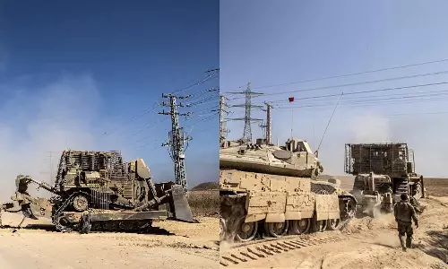 Israeli military vehicles in Rafah Israeli military vehicles in Rafah